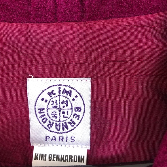Vintage Kim Bernardin Paris Fuchsia Wool Coat Sz S - Picture 5 of 11